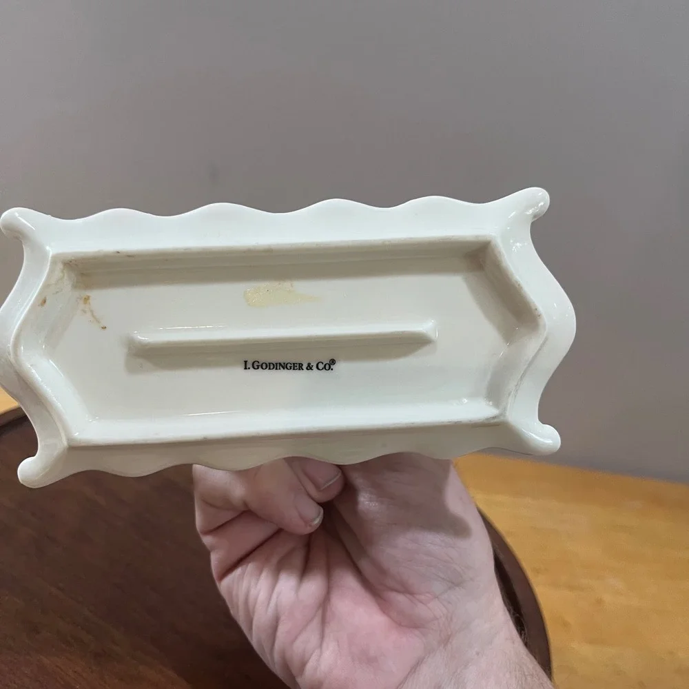 I. Godinger & Co. White Ceramic Toast Rack 5 Slot Letter Sorter Vtg Farmhouse‎